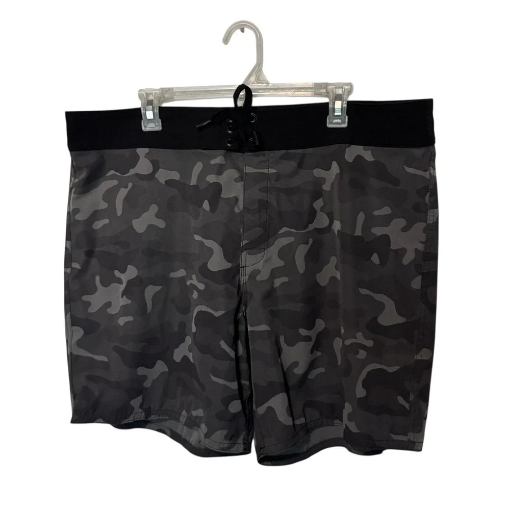 Birdwell Beach Britches Board Shorts Mens 40 Gray Camo Stretch Surf Beach Trunks